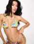 Фото #1 товара ASOS DESIGN triangle bikini top in abstract print