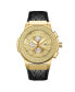 ფოტო #1 პროდუქტის Men's Saxon Diamond (1/6 ct.t.w.) 18k Gold Plated Stainless Steel Watch