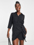 Фото #1 товара New Look wrap front shirt dress in black