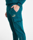 Фото #4 товара Men's Essentials+ Minimal Metallic Embroidered Logo Fleece Cargo Joggers