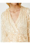 Фото #5 товара Вечернее платье Koton Длинное платье со встречной деталью рюшами и пайетками