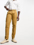 Noak slim premium cotton twill chino trousers in tobacco brown W32 L34 - фото #8