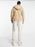 Only & Sons fleece zip hoodie in beige