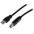 Фото #1 товара StarTech.com 2m (6 ft) Certified SuperSpeed USB 3.0 A to B Cable - M/M - 2 m - USB A - USB B - USB 3.2 Gen 1 (3.1 Gen 1) - 5000 Mbit/s - Black