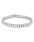 ფოტო #1 პროდუქტის Women's Fine Silver Plated Cubic Zirconia Watch Link Bracelet