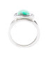 Shield Genuine Turquoise Oval Band Ring