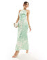 Vero Moda high neck maxi dress in green watercolour floral Wasserfarbe, L - EU 40 - фото #1