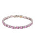 ფოტო #1 პროდუქტის Pink Sapphire & Lab-Grown White Sapphire Oval-cut Tennis Bracelet in Sterling Silver