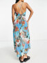 COLLUSION mesh beach maxi dress in floral print