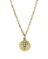 ფოტო #1 პროდუქტის 14K Gold Dipped Carded Crystal Cross with Round Disc Necklace