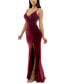 Juniors' Side-Slit Low-Back Jersey Gown