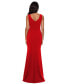 Petite Ruffled Boat-Neck Gown