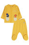 Erkek Bebek Pijama Takımı 3-6 Ay Bal Sarısı