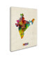 Фото #3 товара Michael Tompsett 'India Watercolor Map' Canvas Art - 14" x 19"