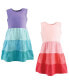 ფოტო #1 პროდუქტის Big Girls Cotton Dresses, Ombre Coral Teal