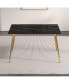 Minimalist Black Marble Dining Table with Gold Legs