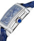 ფოტო #2 პროდუქტის Women's Bari Tortoise Swiss Quartz Diamond Accents Blue Handmade Italian Leather Strap Watch 34mm x 30mm