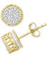 ფოტო #2 პროდუქტის Men's Diamond Cluster Stud Earrings (1/6 ct. t.w.) in 10k Gold