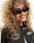 Фото #6 товара AJ Morgan cat eye narrow sunglasses in black - BLACK