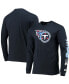 Фото #1 товара Men's Navy Tennessee Titans Halftime Long Sleeve T-shirt