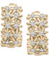 ფოტო #3 პროდუქტის Diamond Flower Small Hoop Earrings (1/3 ct. t.w.) in Gold Vermeil, Created for Macy's