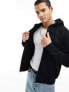 Jack & Jones oversized zip through hoodie in black