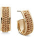 Gold-Tone Inlaid Chain J-Hoop Earrings