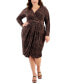 Фото #1 товара Plus Size Sylvia Floral-Print Pleated Wrap Dress