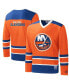 ფოტო #1 პროდუქტის Men's Orange, Royal New York Islanders Cross Check Jersey V-Neck Long Sleeve T-shirt