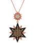 Фото #1 товара Chocolate Diamond (5/8 ct. t.w.) & Vanilla Diamond (1/6 ct. t.w.) Double Star 18" Pendant Necklace in 14k Rose Gold