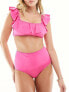 Фото #3 товара & Other Stories frill detail bikini top in pink