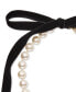 Фото #2 товара Gold-Tone Imitation Pearl Velvet Tie 78" Statement Necklace