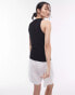 Topshop rib slim vest in black Черный, M - EU 40-42 - фото #5