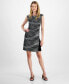 ფოტო #1 პროდუქტის Petite Printed Boat-Neck Jersey Sheath Dress