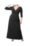 Plus Size Gala Glam V Neck Evening Gown