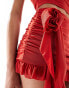 Фото #2 товара Murci exclusive ruffle hem mini skirt co-ord in red