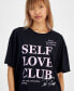 Juniors' Self Love Graphic Boyfriend T-Shirt