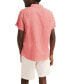 Men's Geo Pattern Short Sleeve Linen-Blend Shirt