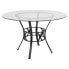 Carlisle 48'' Round Glass Dining Table With Black Metal Frame