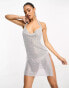 Фото #4 товара Heiress Beverly Hills premium all over chainmail halterneck mini dress in silver