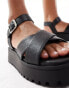 schuh Wide Fit Tera cross strap sandals in black