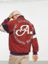 Фото #1 товара ASOS Actual oversized polar fleece quarter zip sweatshirt with towelling applique in berry
