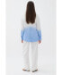 ფოტო #2 პროდუქტის Women's Draped Denim Button-Up Shirt