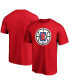 ფოტო #1 პროდუქტის Men's Red LA Clippers Primary Team Logo T-shirt
