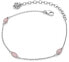 Silver bracelet for born in October Anais pink quartz AB010