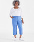 ფოტო #1 პროდუქტის Plus Size Curvy Roll-Cuff Capri Jeans, Created for Macy's