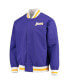 Men's Los Angeles Lakers Purple Hardwood Classics 75th Anniversary Authentic Warmup Full-Snap Jacket