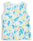 ფოტო #2 პროდუქტის Baby Boys Elegant Tropical Floral-Print Henley Tank Top, Created for Macy's