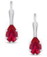 Gemstone Leverback Earrings in 10K White Gold