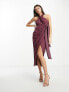 Фото #7 товара ASOS DESIGN washed halter cut out midi dress with tie waist in dusty purple